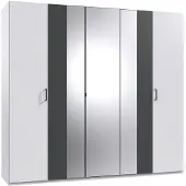 Wimex Armadio ad ante battenti Kreta Armadio 225cm bianco grafite (18286)