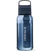LifeStraw Go Aegean Sea GO-1L-SEA BPA-Free Plastic, bottiglia con filtro a 2 fasi, 1L