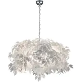 TRIO Leuchten Lampada a sospensione Leavy, cromo/bianco, Ø 70 cm, plastica