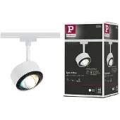 Paulmann Paulman URail faretto LED Aldan, bianco segnale, White Switch