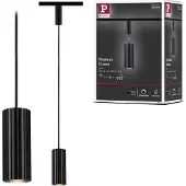 Paulmann Lampada a sospensione su binario URail Lirena, nera, Ø 6 cm, GU10