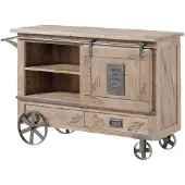 MASSIVMOEBEL24.DE MASSIVMOEBEL24 | Serviertisch Mango 120x45x85 beige lackiert RAILWAY #397