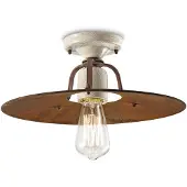 FERROLUCE Plafoniera Riccardo con paralume metallico, 40 cm