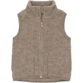 Engel Kid's Vest Gilet in lana merino Bambini (128, beige)