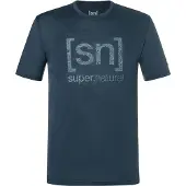 Super.natural Logo Lines Tee Maglia merino Uomo (XL, blu)