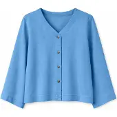 Mazine Women's V-Neck Tencel Blouse Camicetta Donna (XS, blu)