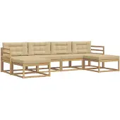 vidaXL Set di divani da esterno, 6 pezzi, bianco e beige