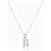 Hey Happiness Collana 'Letter B' argento