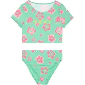 Roxy Rash Guard A Maniche Corte Set Tropicool Crop