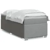vidaXL Letto a molle con materasso grigio chiaro 80x200 cm in tessuto