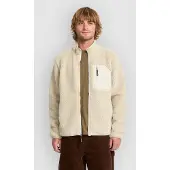Volcom Muzzer Fuzzar Zip Giacca in pile Uomo (XL, beige)