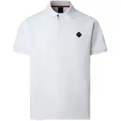 Hackett per uomo. HM5600113 Polo bianca con logo, vestibilità classica. (XL), Bianco, Casual, Cotone, Manica corta