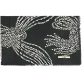 GOBI Cashmere Scaldacollo 'Rope Knots Printed Cashmere Shawl' nero