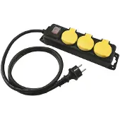 Eurolite Steckdosenleiste 3-fach IP44 sw 1,5m (30240115)