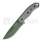 ESEE Model 5, serrated, OD green, black kydex sheath