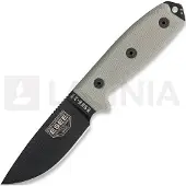 ESEE Model 3 coltello da sopravvivenza 3MIL-P-B fodero nero + gancio per cintura e MOLLE-back