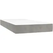 vidaXL Materasso a molle insacchettate grigio chiaro 90x190x20 cm in velluto