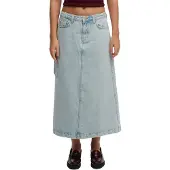 Superdry per donna. W7210406A Gonna Denim Cargo Maxi blu (XS), Casual, Cotone