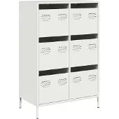 vidaXL Credenza bianca 68x39x101,5 cm Acciaio