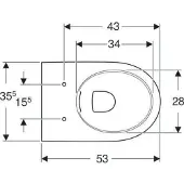 Geberit Renova Comfort WWC Tiefspüler, erhöht geschlossene Form, Rimfree, weiß
