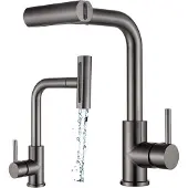 Kuchinox Miscelatore monocomando per cucina con doccetta estraibile grigio ROTARO