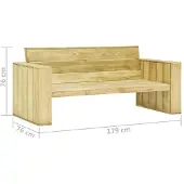 vidaXL Panchina da giardino 179 cm Legno di pino impregnato