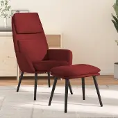 Prolenta Maison Exclusive - Poltrona relax con poggiapiedi in tessuto bordeaux