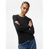 Pieces Top A Maniche Lunghe | Nero | XS