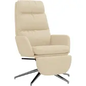 vidaXL Poltrona relax con poggiapiedi in tessuto crema