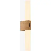 Nordlux Applique LED da bagno Helva Double Basic, legno