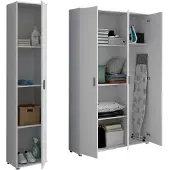 Dmora Stazzona - Armadio Multiuso Grande, 155x190h cm Bianco, Modulabile