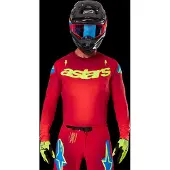Alpinestars Maglia Supertech Maker 2025 Bright Red Yellow Fluo
