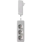 Bachmann Spina piatta CEE7/7 bianco, 1,6 m 3xCEE7/3