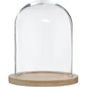Atmosphera Cupola in vetro, O 24 cm, su base in legno