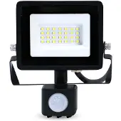 Nedis LLFLP16BLK, faretto LED IP44, 220-240 V AC, 50/60 Hz, 20 W, con sensore di movimento