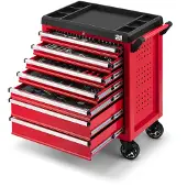 HBM Carrello porta attrezzi 196 utensili 7 cassetti carrello officina officina - rosso