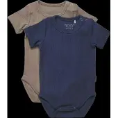 Minymo Kid's Body S/S (2-Pack) Intimo Bambini (68, blu)