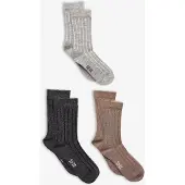 Minymo Kid's Wool Socks Rib 3-Pack Calze casual Bambini (15-18, marrone)