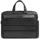 Piquadro Solm Valigetta Vera Pelle 42 cm Vano porta PC nero