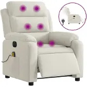vidaXL Sedia da massaggio elettrica in velluto crema