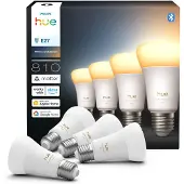 Philips Hue White Ambiance Smart E27 LED, 6 W, 810 lm, CCT, confezione da 4