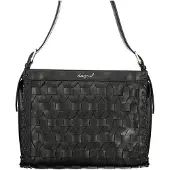 Desigual , Borsa media intrecciata, Donna, Poliuretano, Nero, U