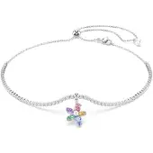 Swarovski Collana blu / arancione / rosa / argento