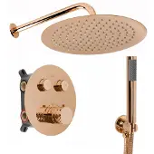 REA Set Doccia A Incasso Lungo Termostat Copper 25X25X150Cm