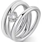 Brosway Solid steel Anello with zircon Ribbon BBN45 - Circuit: 54 mm