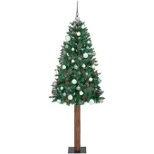 vidaXL Albero di Natale sottile, verde, 210 cm