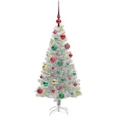 vidaXL Albero di Natale argentato, 120 cm, in PET