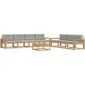 vidaXL Set da salotto da esterno, 7 pezzi, bianco e grigio chiaro