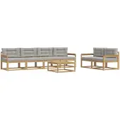 vidaXL Set di divani da esterno, 6 pezzi, bianco e grigio chiaro