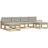vidaXL Set di divani da esterno, 6 pezzi, bianco e grigio chiaro